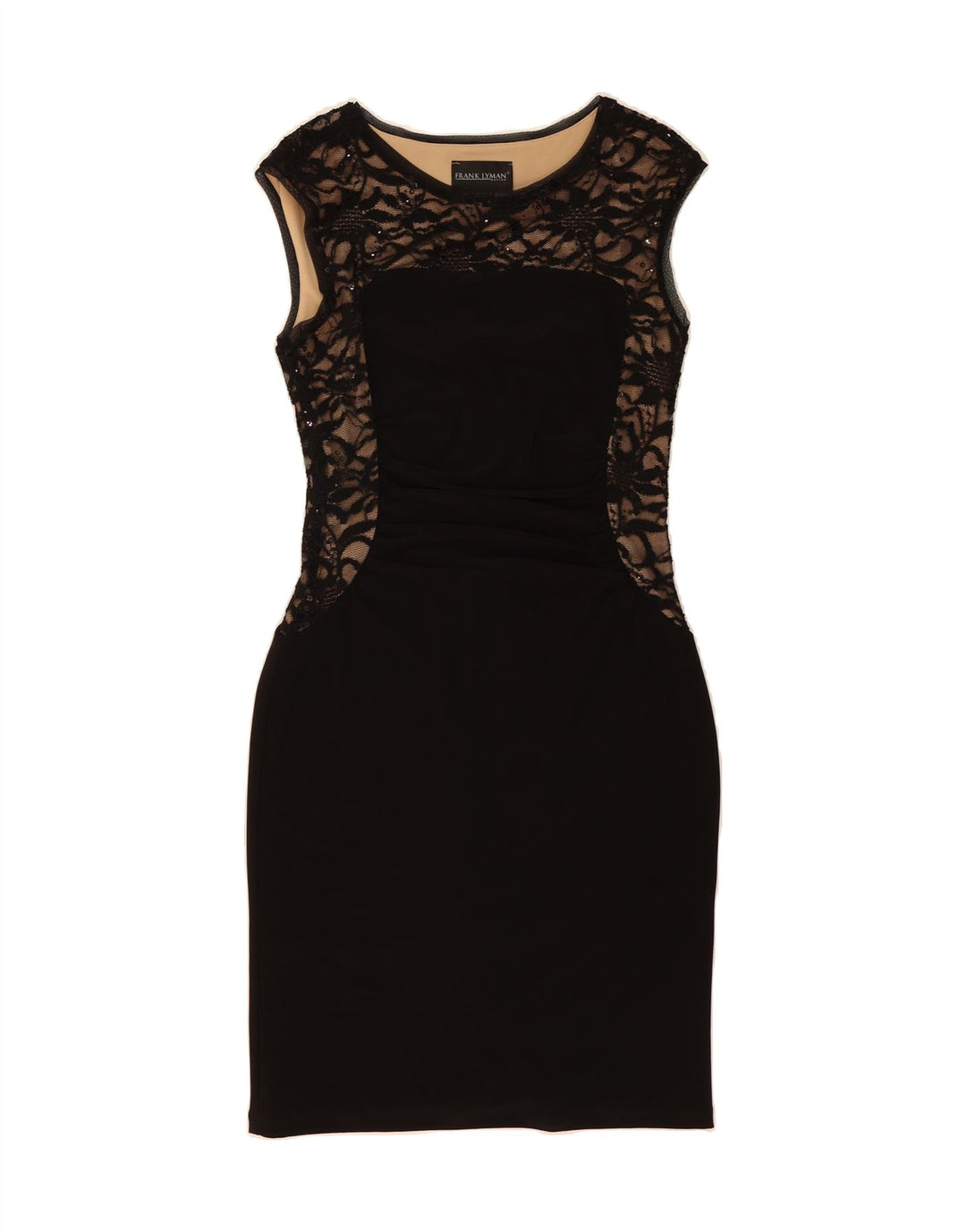 FRANK LYMAN Womens Sleeveless Sheath Dress UK 12 Medium Black Polyester Vintage FRANK LYMAN and Second-Hand FRANK LYMAN from Messina Hembry 