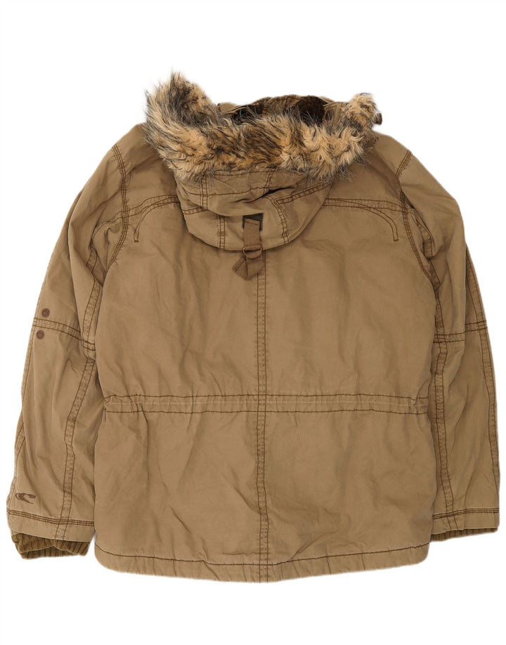 O'Neill Herre Hooded Utility Jacket UK 40 Stor Beige Bomuld