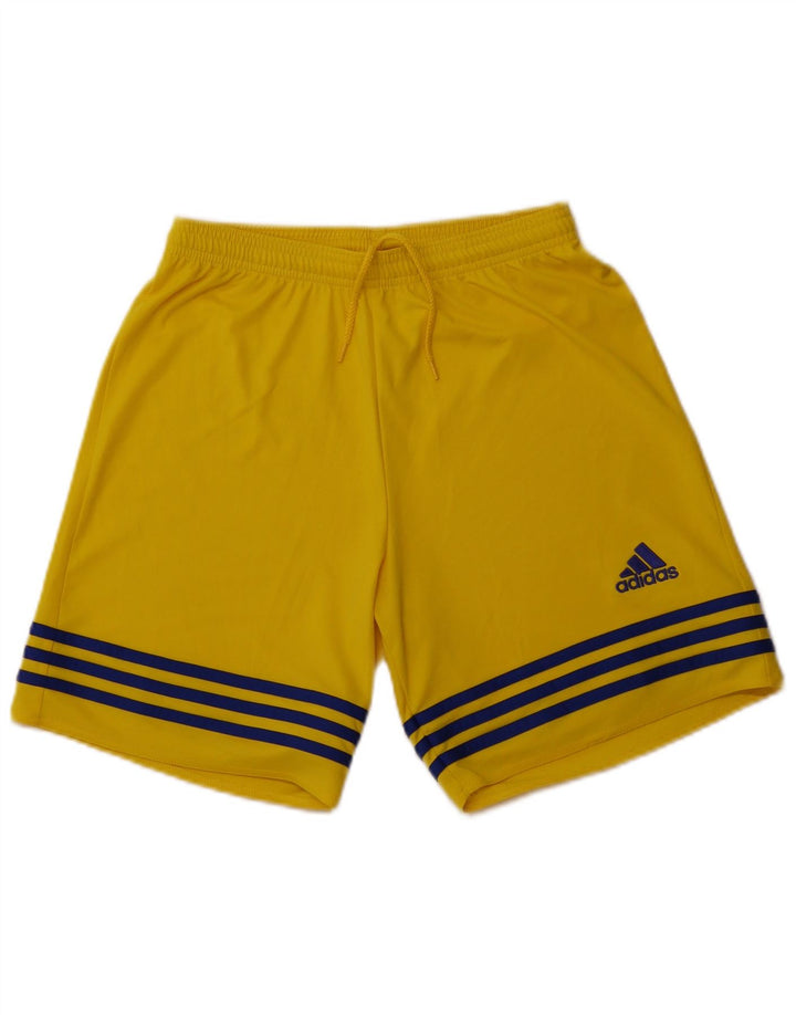 ADIDAS Mens Climalite Sport Shorts Small  Yellow Polyester