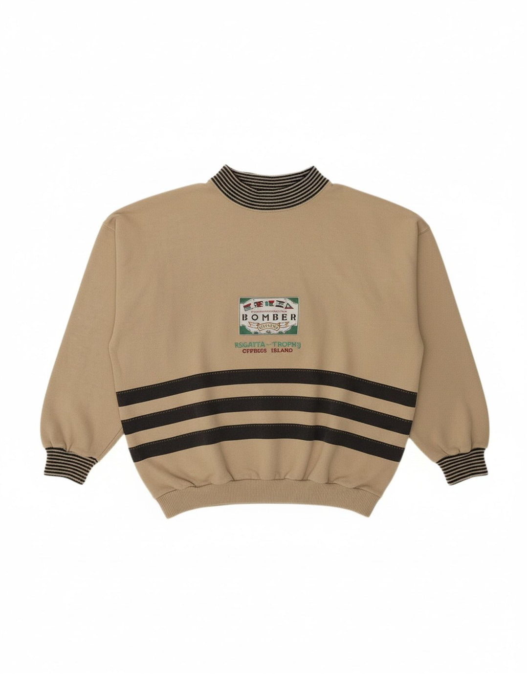 REGATTA Mens Graphic Sweatshirt Jumper XL Beige Striped Cotton