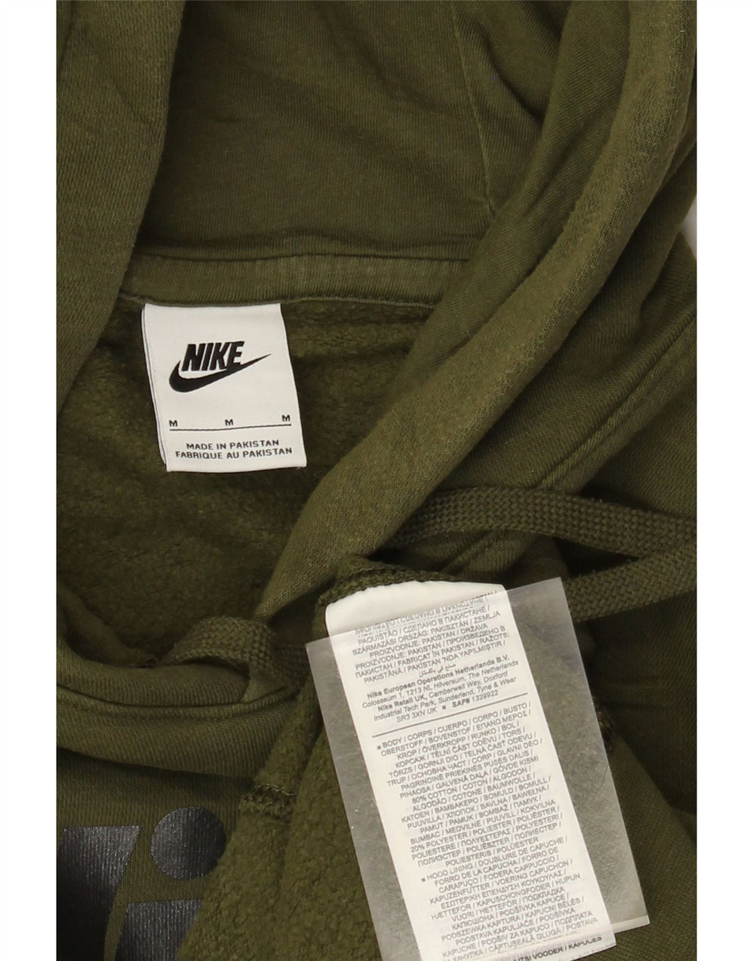 Nike Herre grafisk hættetrøje Jumper Medium Khaki Bomuld