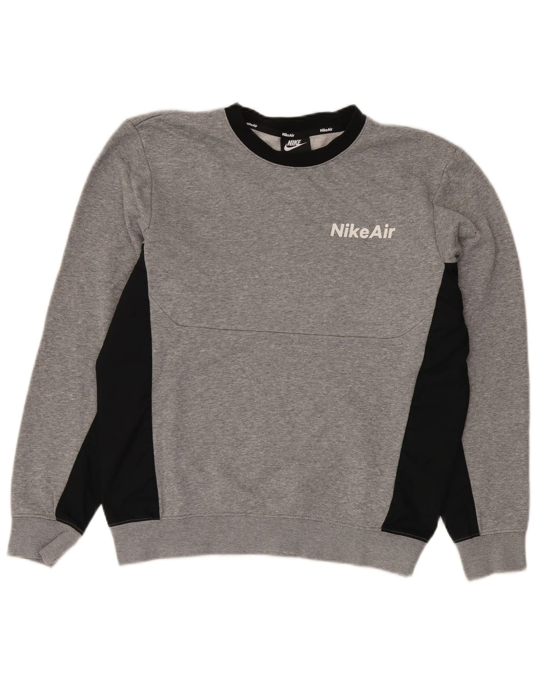 Nike Sweatshirt til mænd, lille grå farveblok polyester