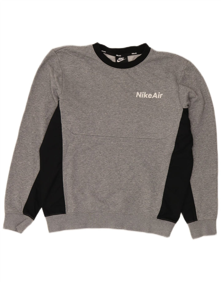 Nike Sweatshirt til mænd, lille grå farveblok polyester