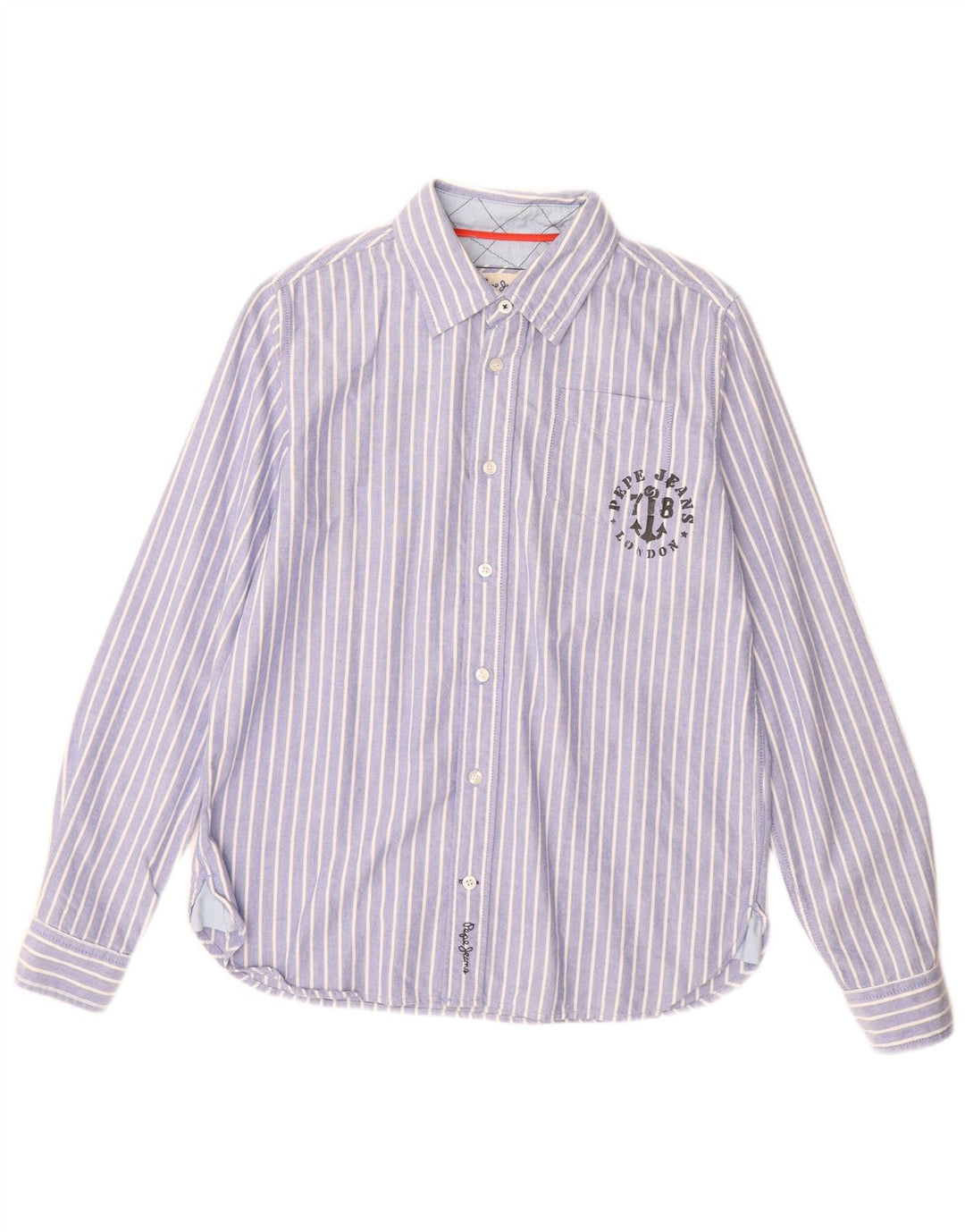 PEPE Jeans drengeskjorte 13-14 år blå stribet bomuld