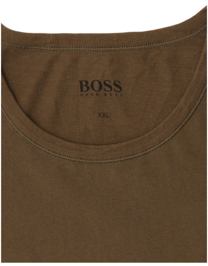 Hugo Boss Herre T-Shirt Top 2XL Khaki