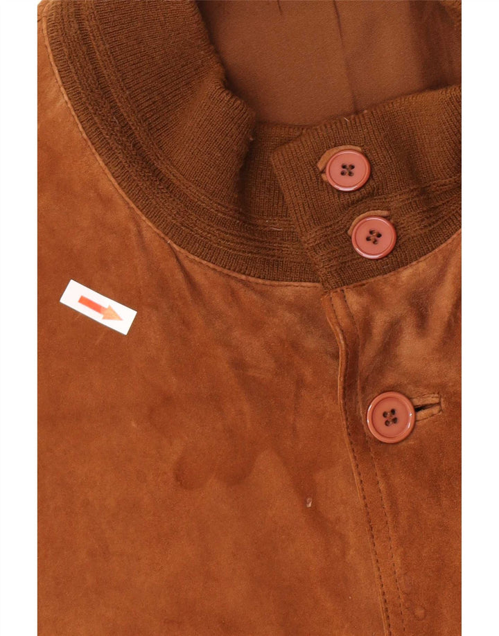 Vintage herre ruskind bomberjakke IT 62 5XL beige læder
