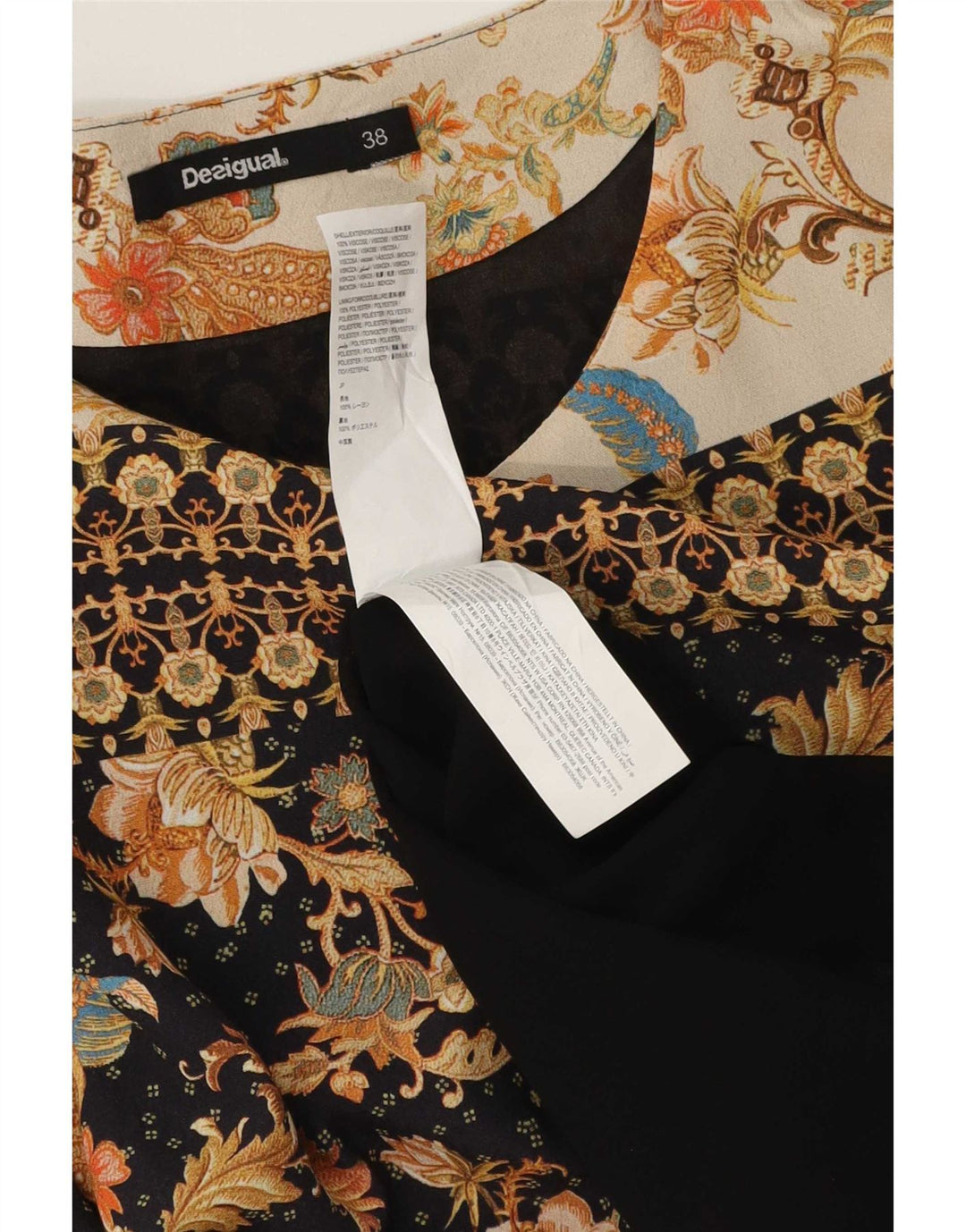 Desigual Kvinders 3/4-ærmede Skede Kjole EU 38 Medium Flerfarvet Blomster