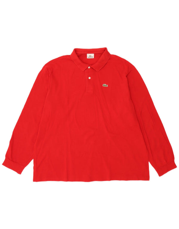 Lacoste Langærmet Polo Shirt til mænd Størrelse 8 3XL Rød Bomuld