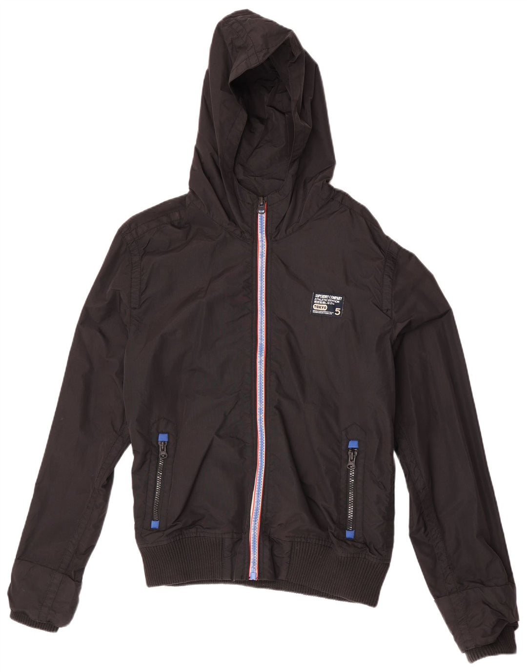 Superdry Bomberjakke med hætte til mænd UK 46 2XL sort nylon