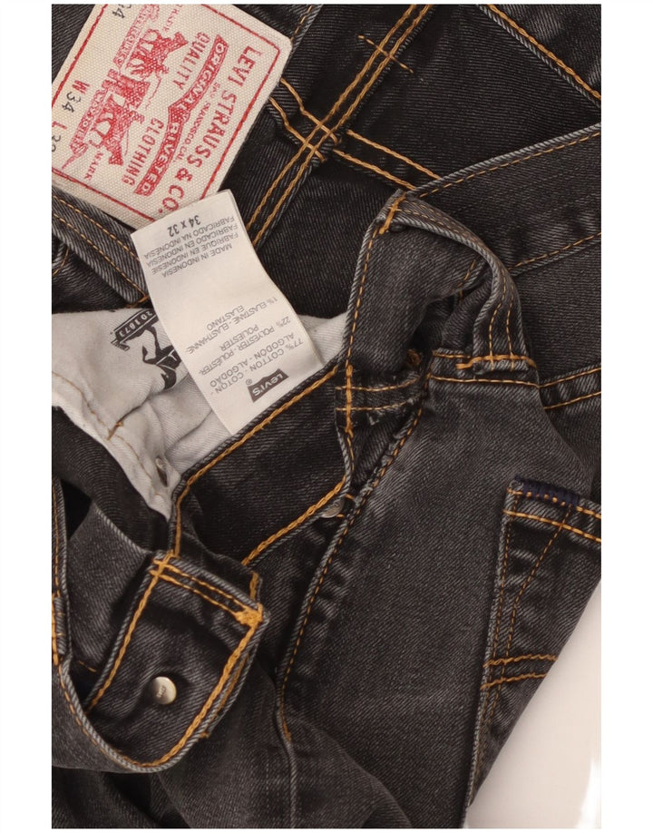 LEVI'S Herre 504 Straight Jeans W34 L32 Sort Bomuld