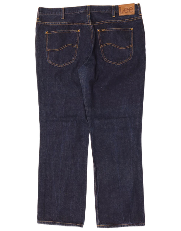 Lee Mens Brooklyn Straight Jeans W42 L32 Marineblå Bomuld