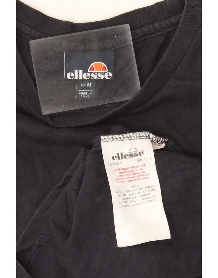 Ellesse Herre T-Shirt Top Medium Marineblå Colourblock Bomuld