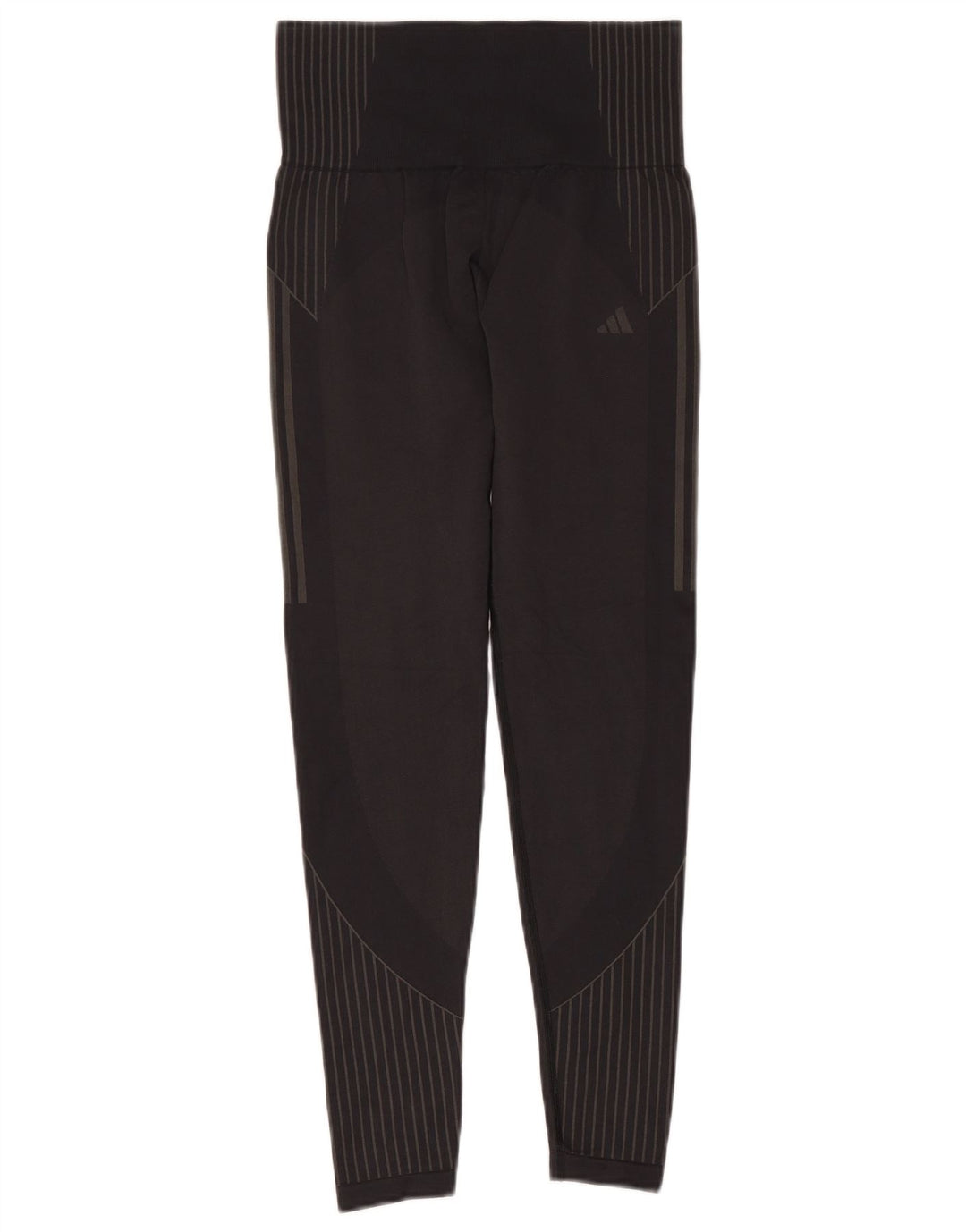 Adidas Womens Aeroready Leggings UK 8 Small Grey Pinstripe Polyamide
