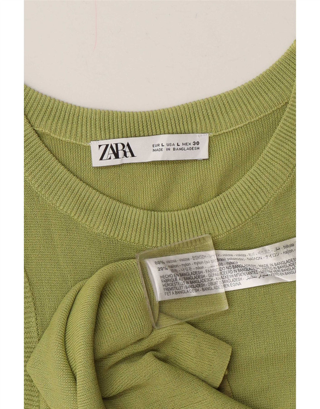 Zara Damevest Top UK 14 Large Green Viscose