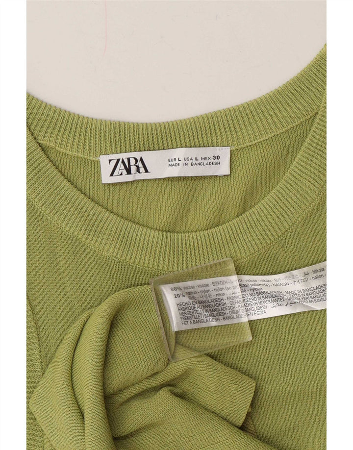 Zara Damevest Top UK 14 Large Green Viscose