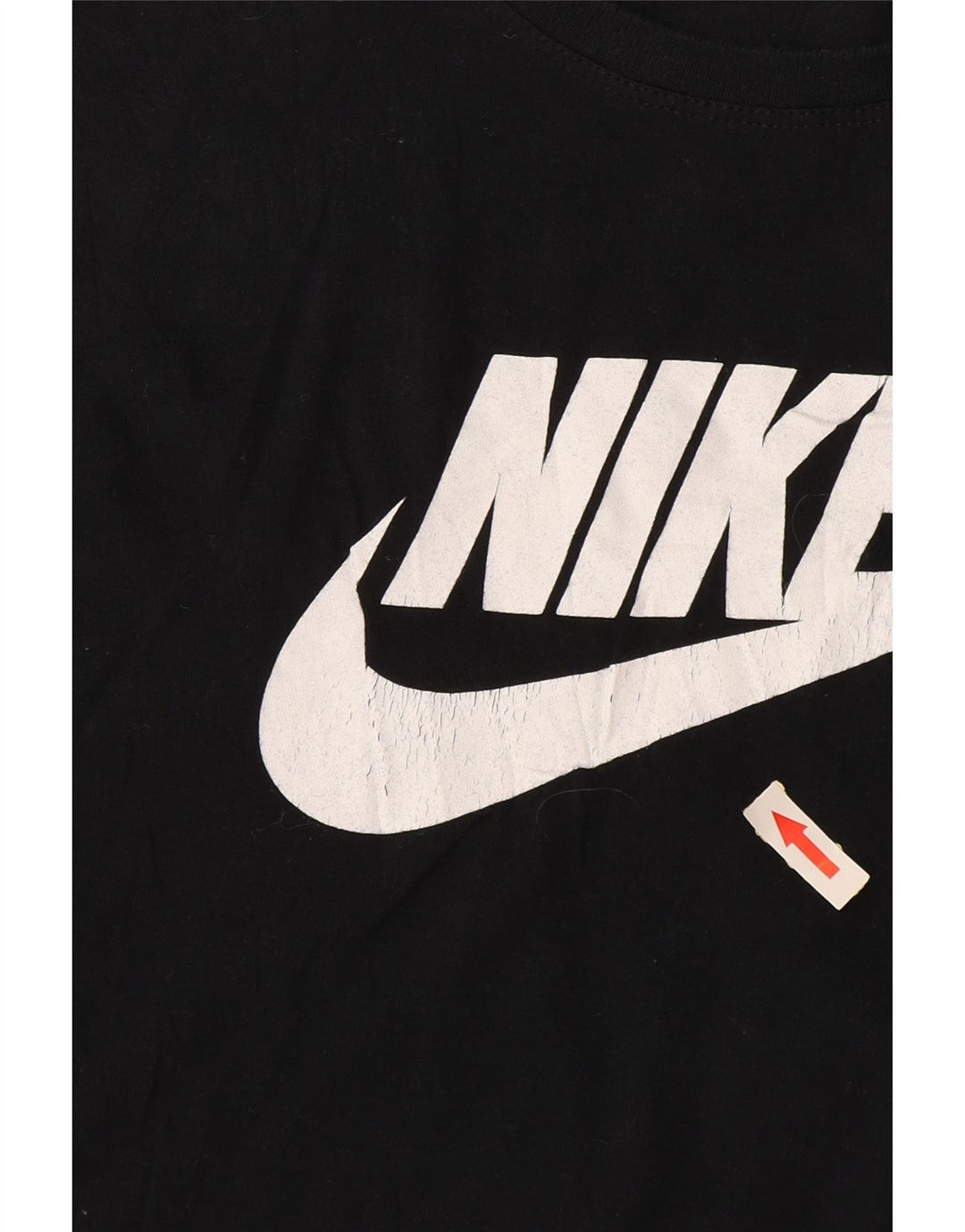 NIKE Dame atletisk snit grafisk T-shirt top UK 16 Stor marineblå bomuld