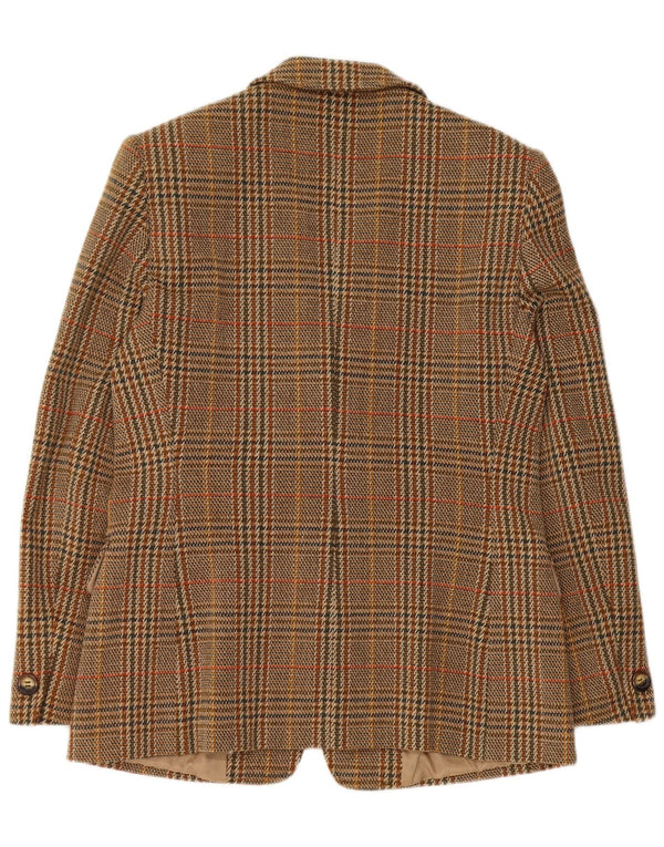 Marella Dame 2 Button Blazer Jacket UK 16 Large Brown Houndstooth