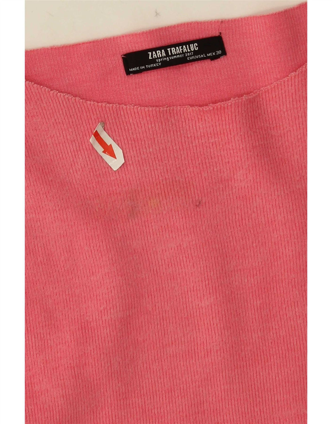 Zara Dame Oversized Top Langærmet UK 16 Large Pink Bomuld