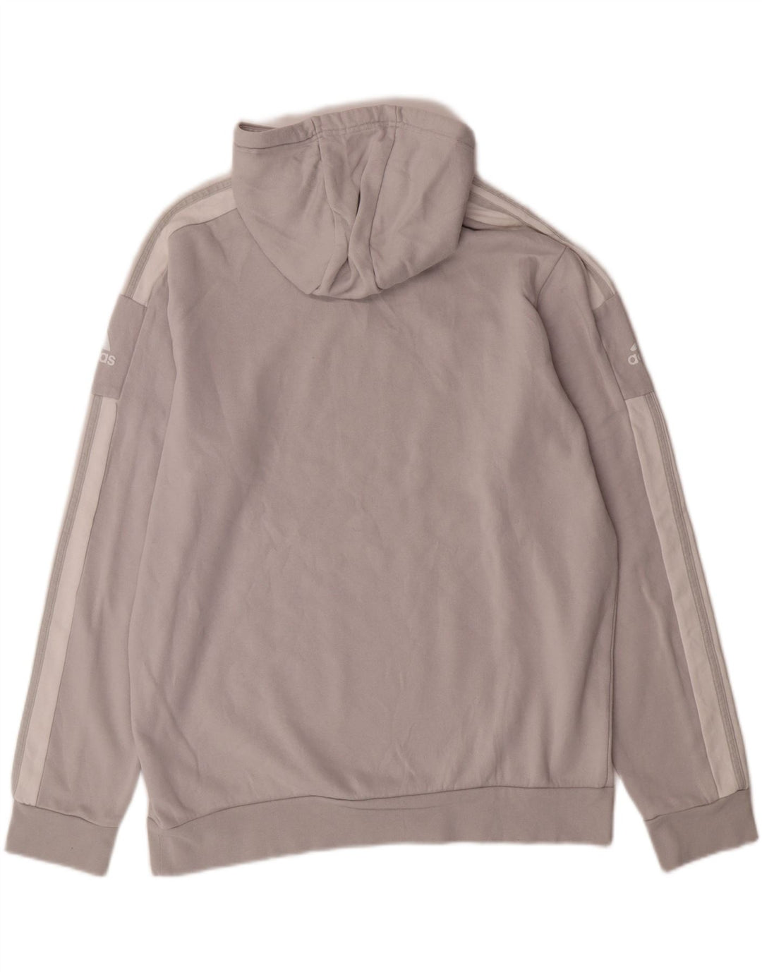 ADIDAS Mens Graphic Hoodie Jumper Large Grey Cotton