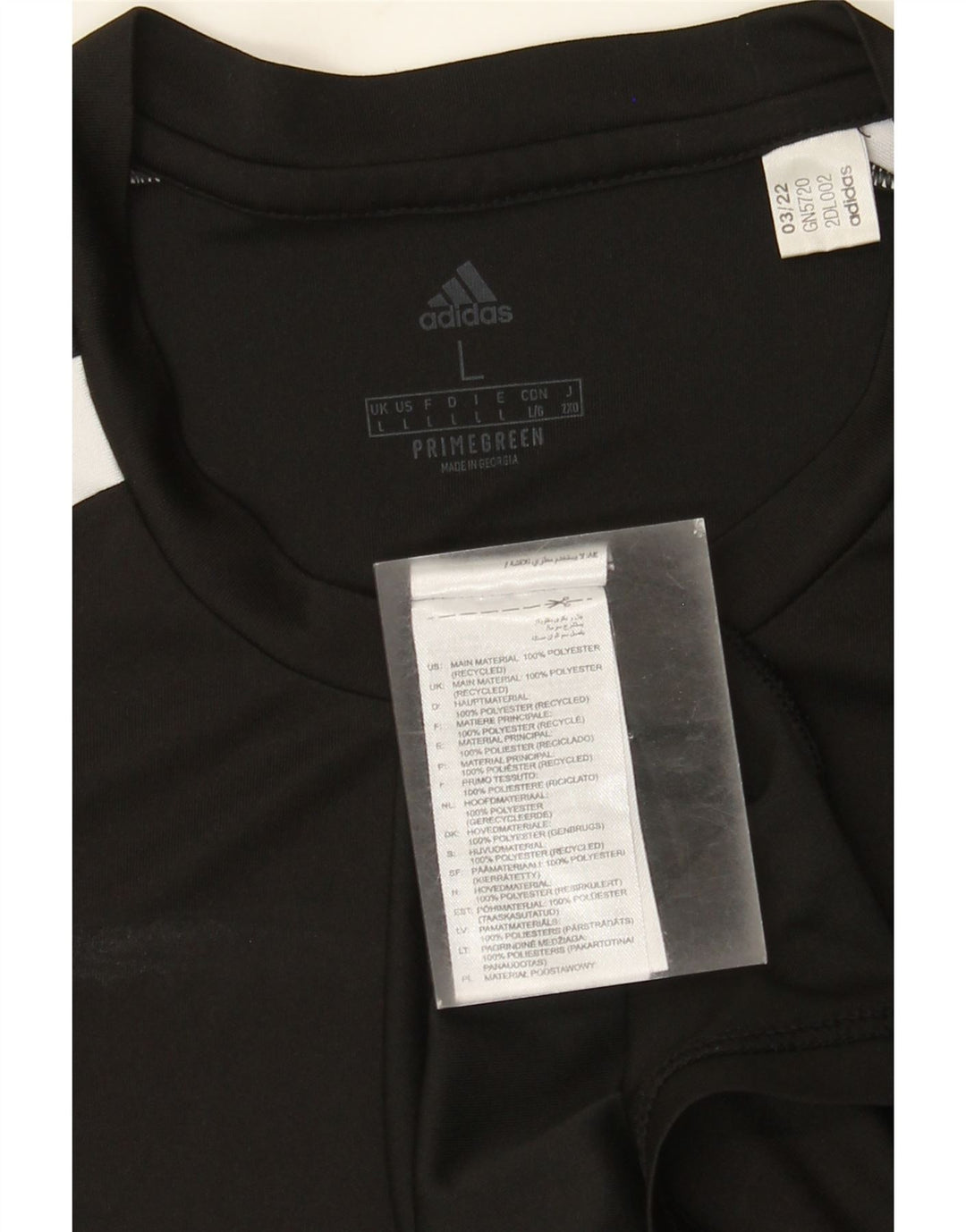ADIDAS Aeroready T-Shirt Top Stor Sort Colourblock Polyester