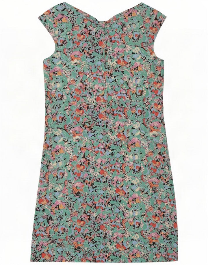 Vintage Womens Shift Dress UK 14 Medium Multicoloured Floral