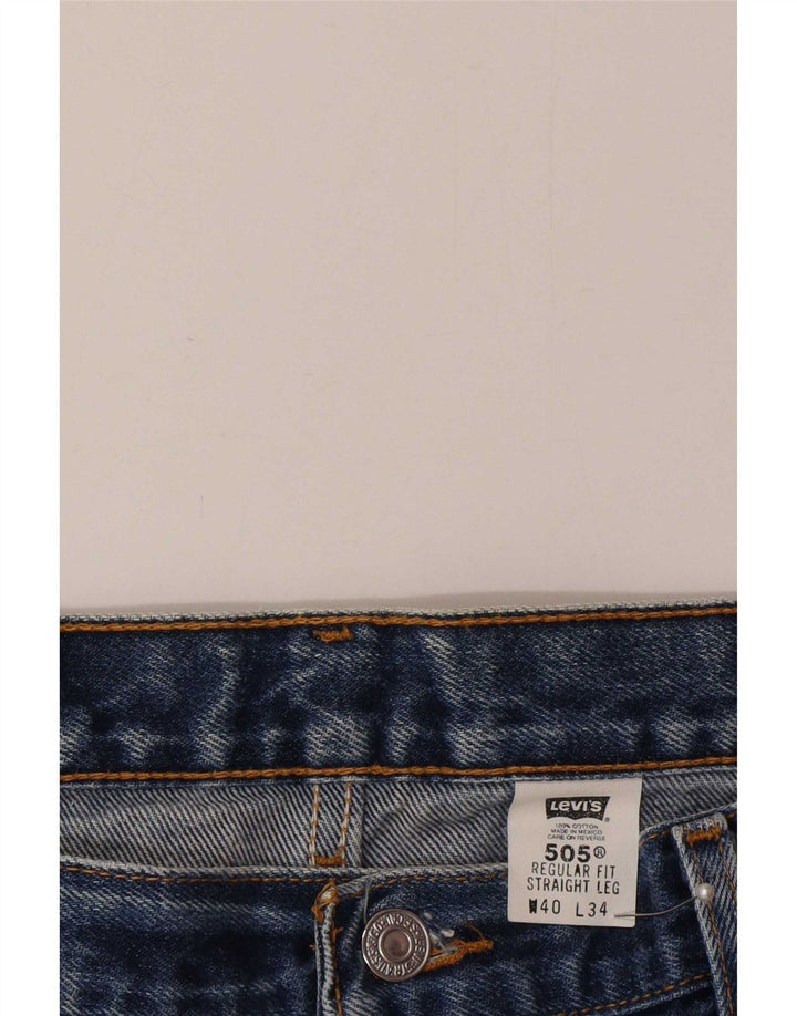 Levi's Herre 505 Regular Fit Straight Jeans W40 L34 Blå Bomuld