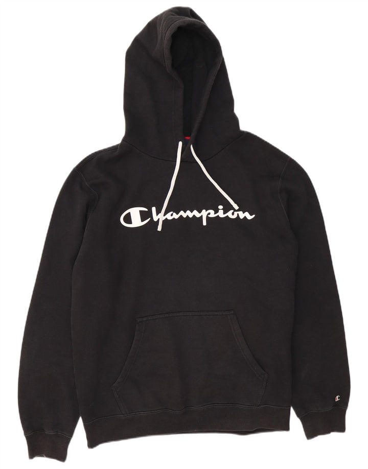 Champion Herre Grafisk Hoodie Jumper Large Sort