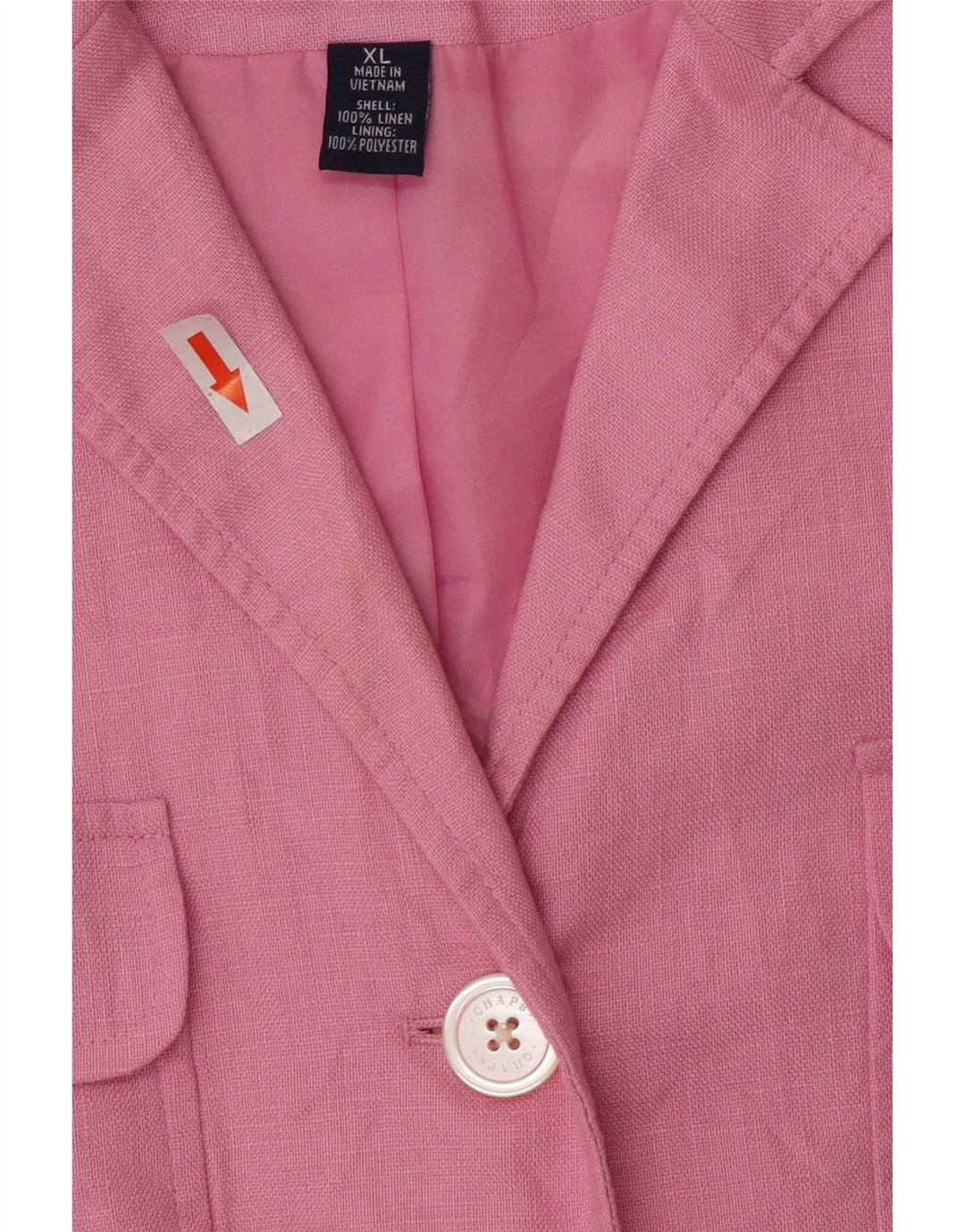 Chaps Dame 4-knaps 3/4-ærmet blazerjakke UK 18 XL Pink hør