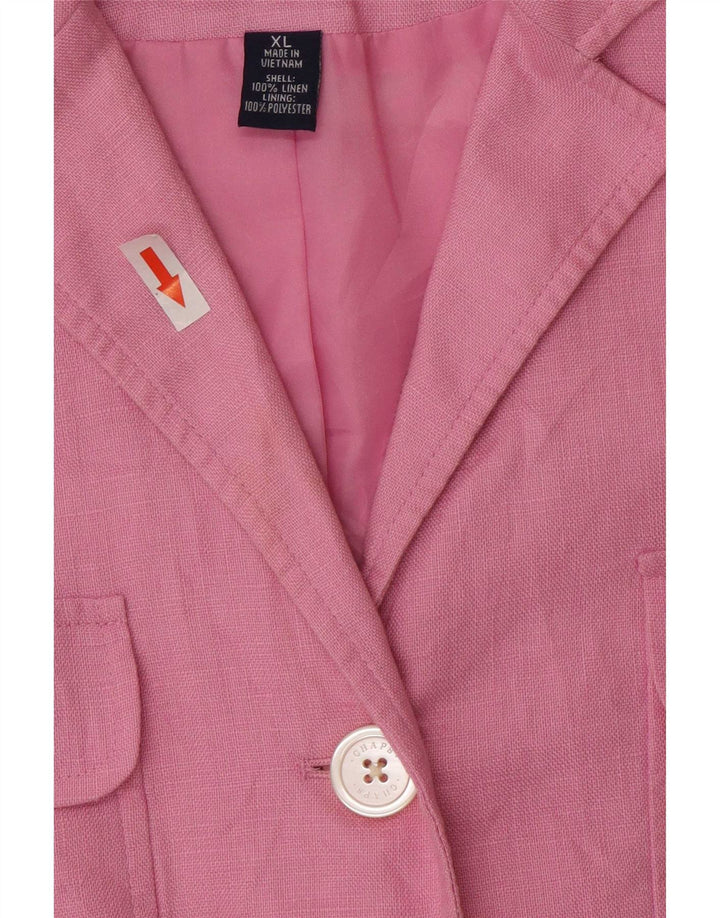 Chaps Dame 4-knaps 3/4-ærmet blazerjakke UK 18 XL Pink hør