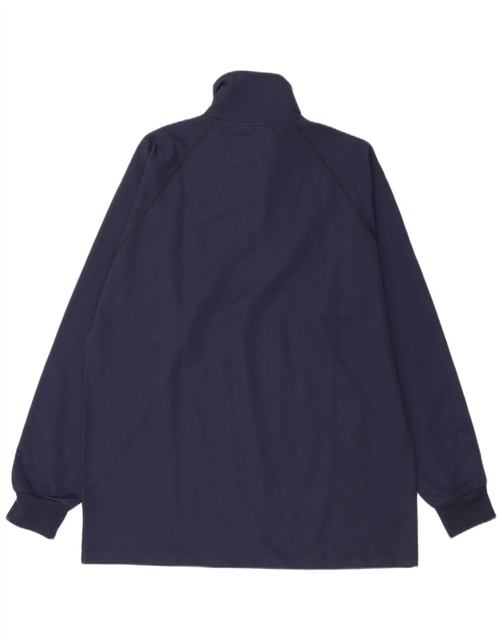 ASICS Herre Grafisk Zip Neck Pullover Træningsdragt Top Medium Navy Blue