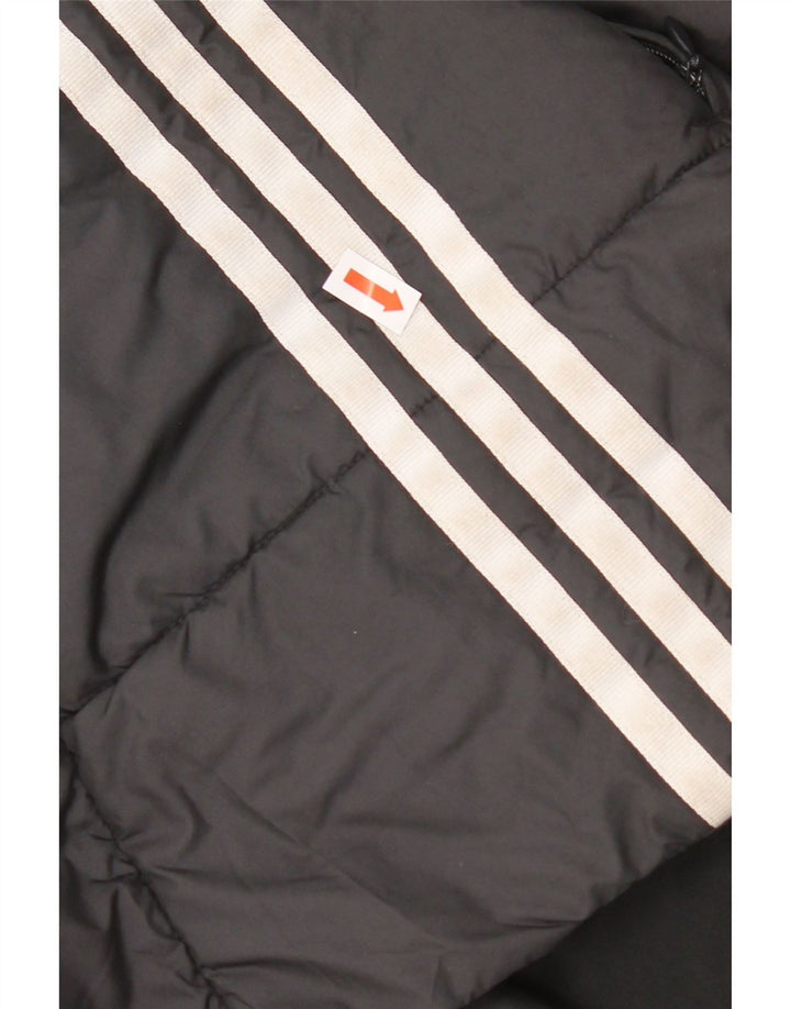 ADIDAS Womens Hooded Padded Jacket UK 10 Small  Grey Polyester