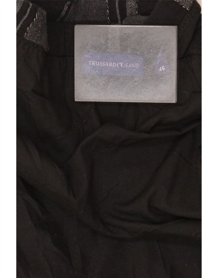 TRUSSARDI Dame A-Line Nederdel IT 46 Large W32 Sort Stribet