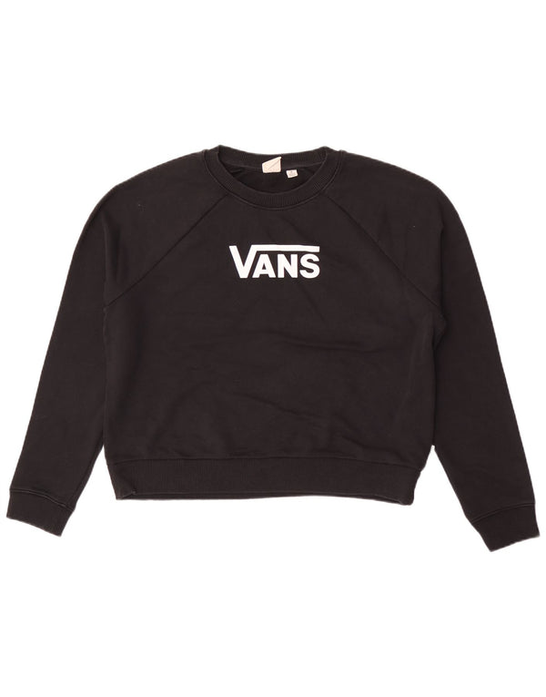 Vans Dame Grafisk Sweatshirt Jumper UK 14 Medium Sort Bomuld