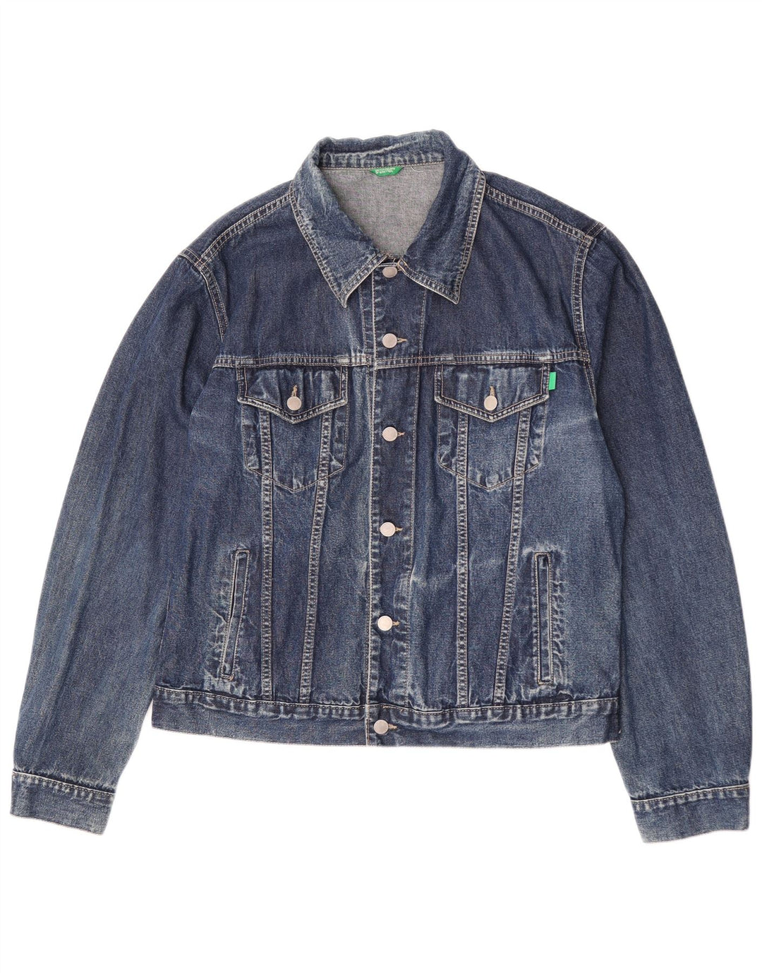 Benetton Herre denimjakke UK 42 XL Blå Bomuld