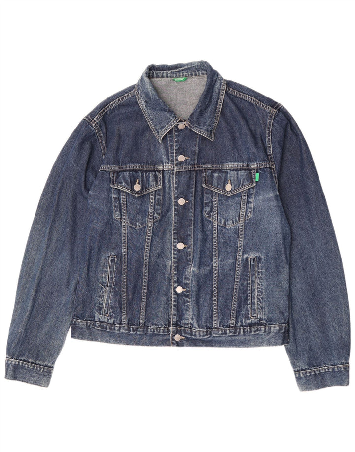 Benetton Herre denimjakke UK 42 XL Blå Bomuld