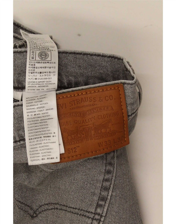 Levi's Herre 512 Slim Tapered Jeans W33 L32 Grå Bomuld