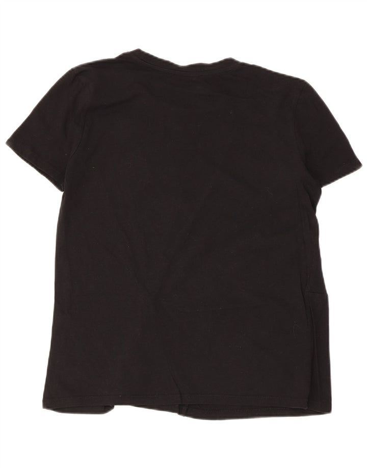 Zara Dame Bluse Top UK 10 Small Black Bomuld