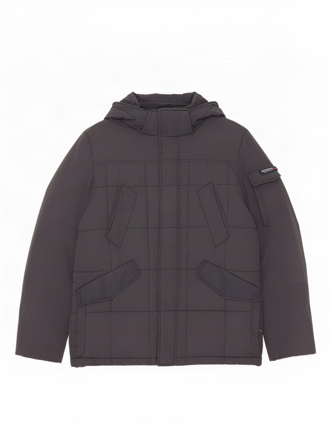 Woolrich Herre hættepolstret jakke UK 40 Stor marineblå nylon
