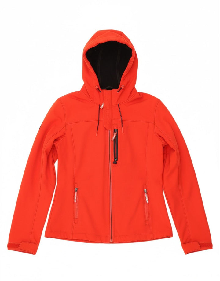 SUPERDRY Womens Windtrekker Hooded Windbreaker Jacket UK 12 Medium Red Vintage Superdry and Second-Hand Superdry from Messina Hembry 