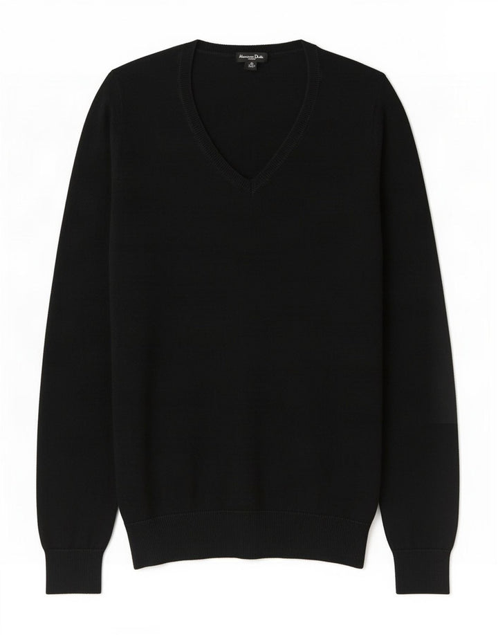 Massimo Dutti Dame V-hals sweater UK 10 Small Black