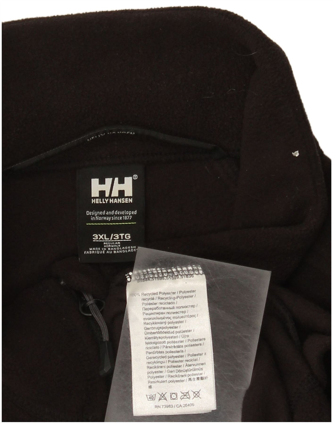 Helly Hansen Herre Fleece Jumper med lynlås 3XL Sort Polyester