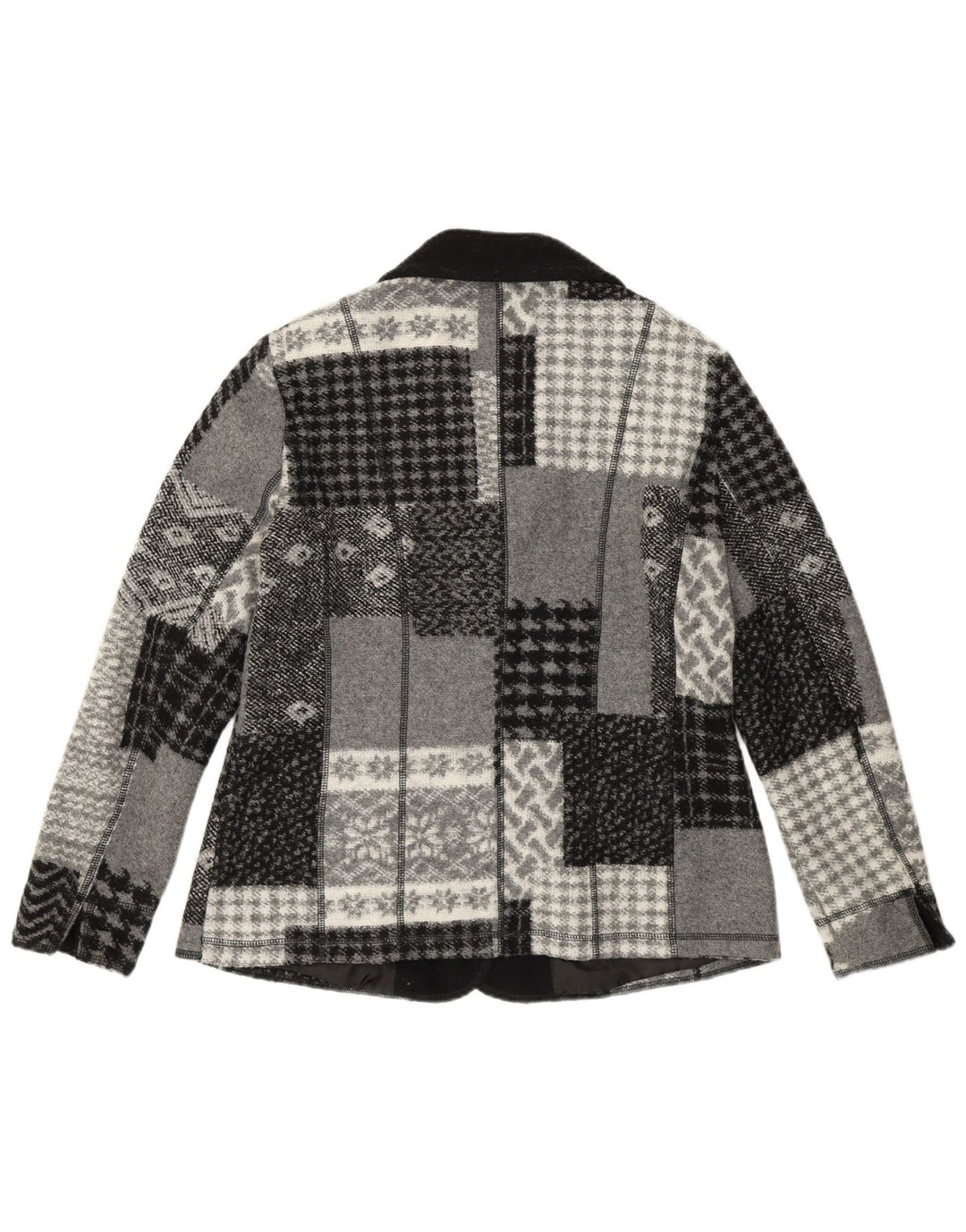 KIRSTEN Womens 4 Button Blazer Jacket UK 16 Large Grey Patchwork