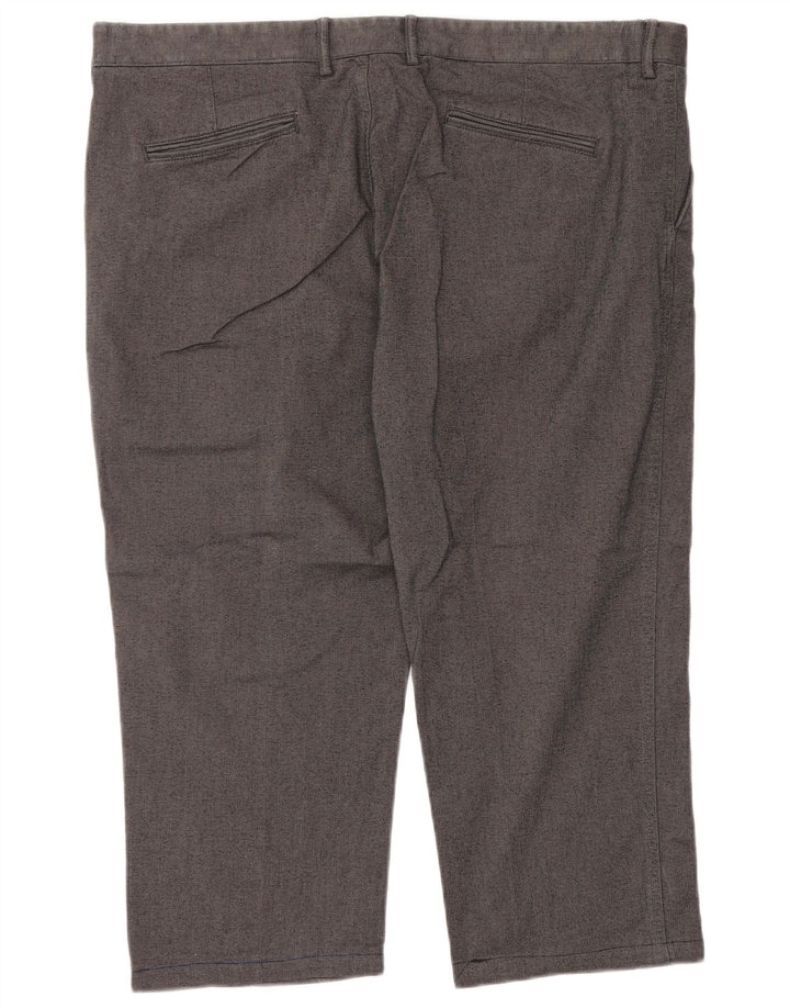 Marks & Spencer Herre Straight Cropped Trousers W44 L23 Grå Bomuld
