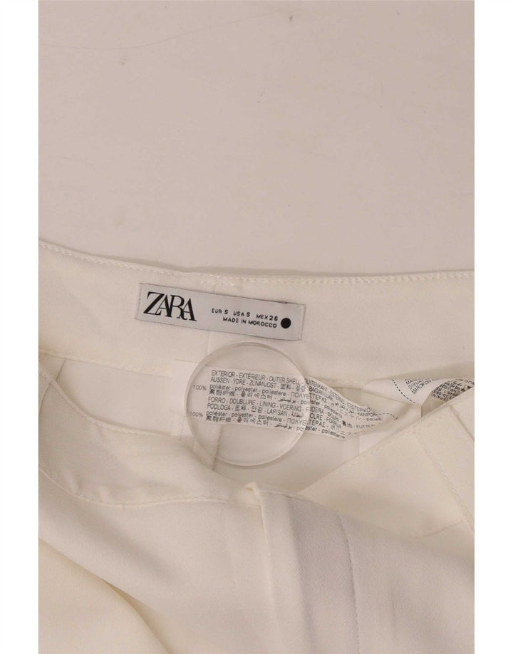 Zara Lige Casual Bukser til kvinder Small W26 L32 Hvid Polyester