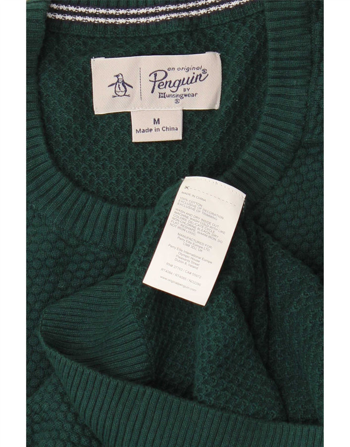 Penguin Herre Crew Neck Jumper Sweater Medium Green Bomuld