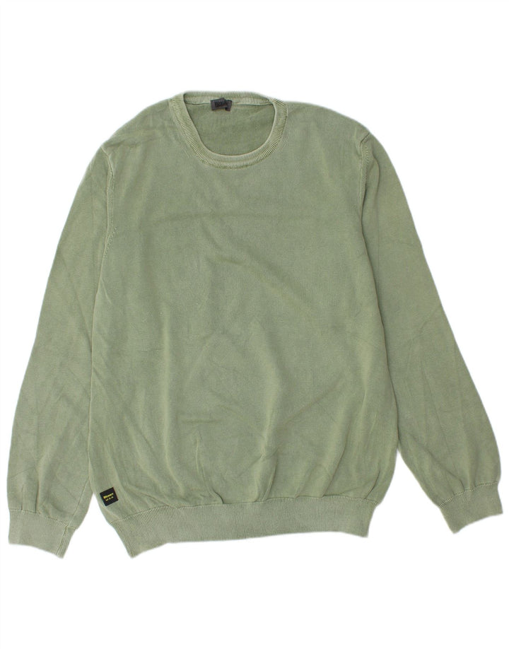 Blauer Herre sweater med rund hals XL Grøn bomuld