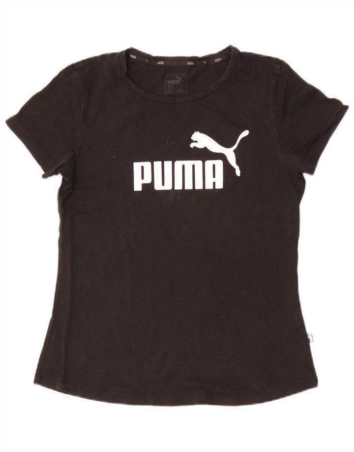 Puma Grafisk T-Shirt Top UK 12 Medium Sort