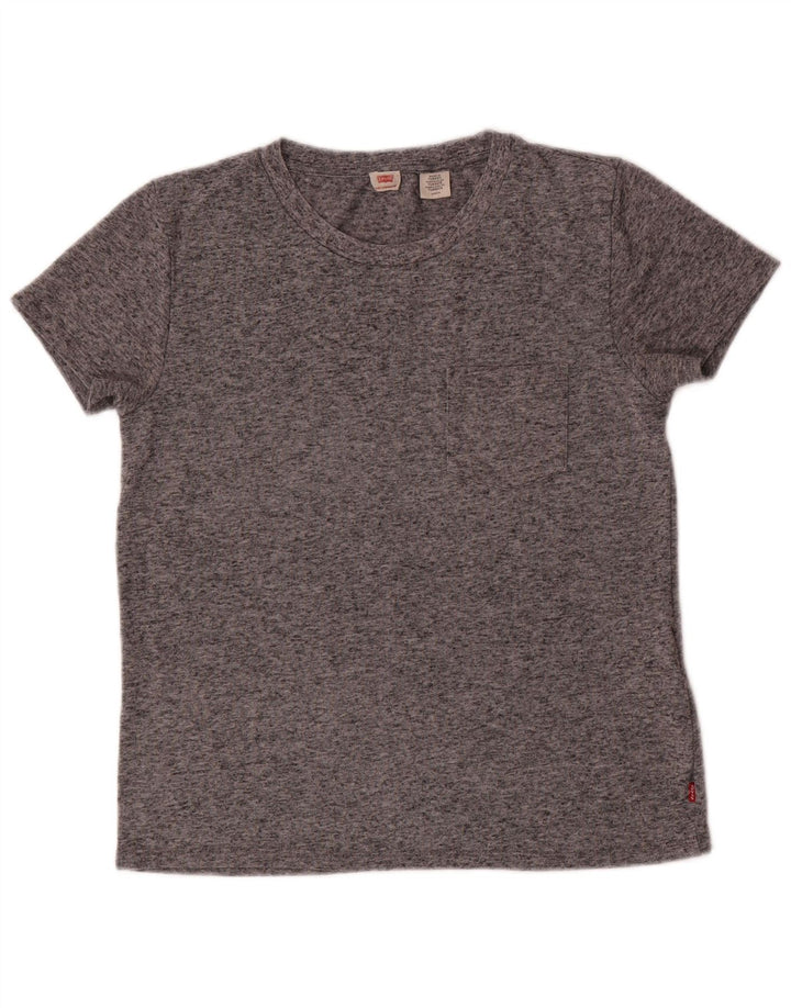 LEVI'S T-shirt top til kvinder DK 10 Small Grå Flecked Polyester