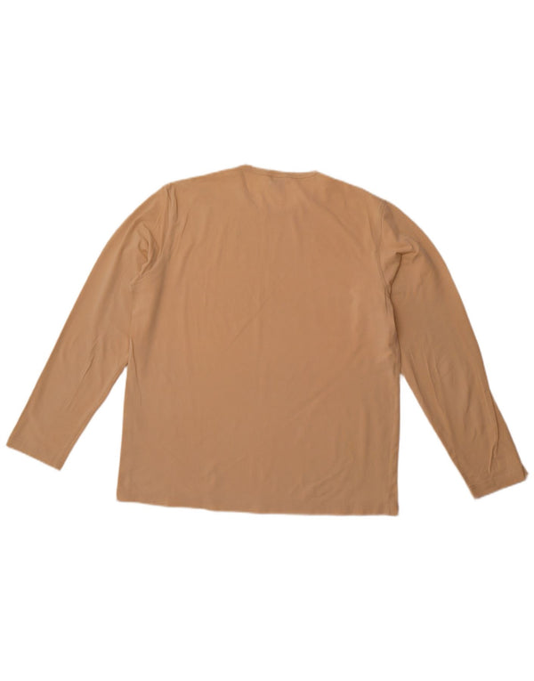 CALVIN KLEIN JEANS Dame Top Langærmet UK 18 XL Beige Bomuld