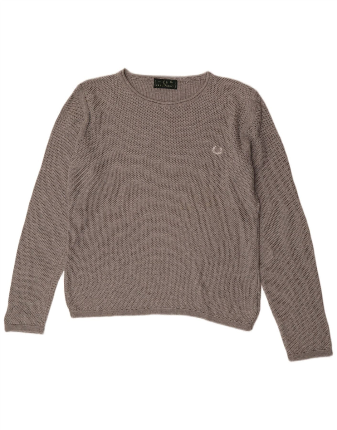 Fred Perry Herre Boat Neck Jumper Sweater XL Grå Bomuld